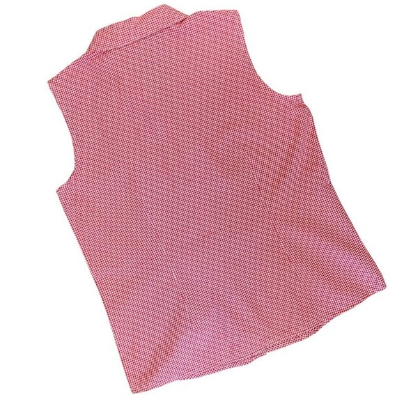 Bill Blass Sleeveless Button Down Top Women's Sz M Red Gingham #331G - Picture 8 of 11
